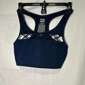 blue PINK Victoria's Secret Ultimate unlined sports bra size medium